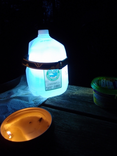 Make a lantern out of a water jug